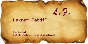 Lakner Fabó névjegykártya